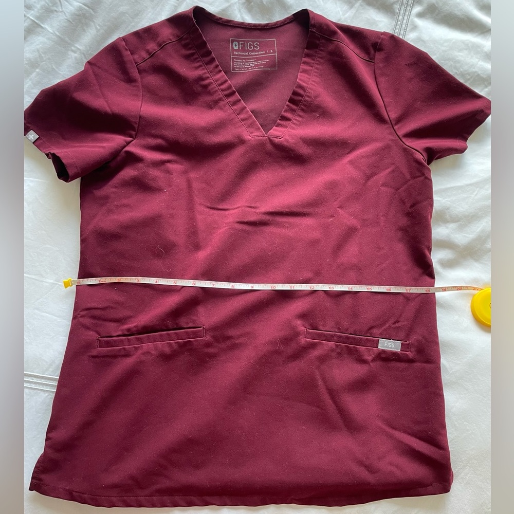 Figs Scrubs - Small Burgundy Casma Top